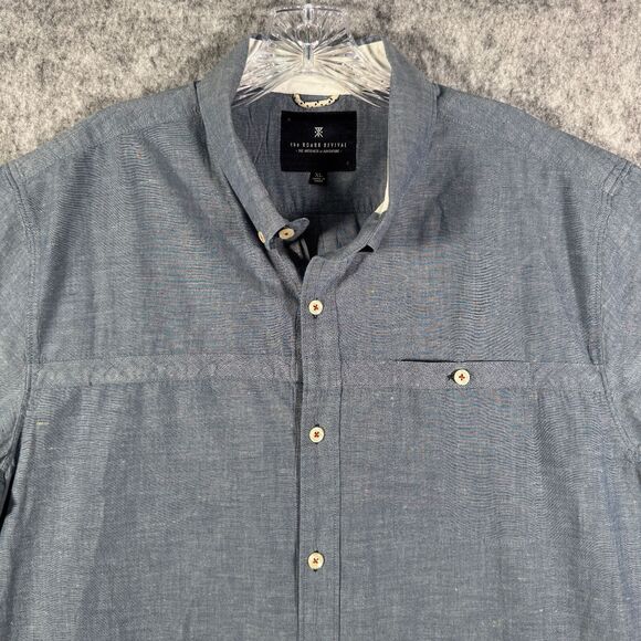 Roark Revival Other - Roark Revival Shirt Mens XL Blue Chambray Short Sleeve Pocket Casual Office
